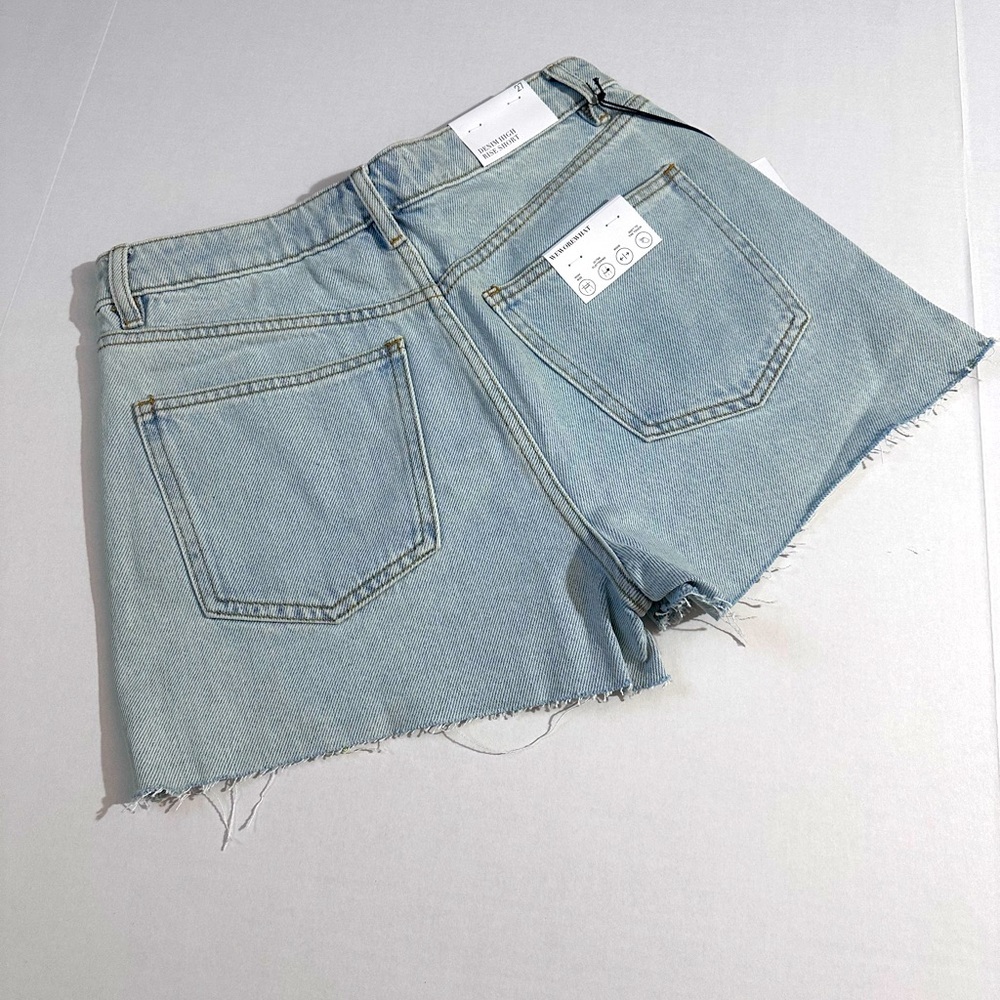Weworewhat X REVOLVE Denim Highrise shorts super light size 27 NWT - Picture 4 of 9